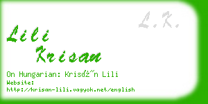 lili krisan business card